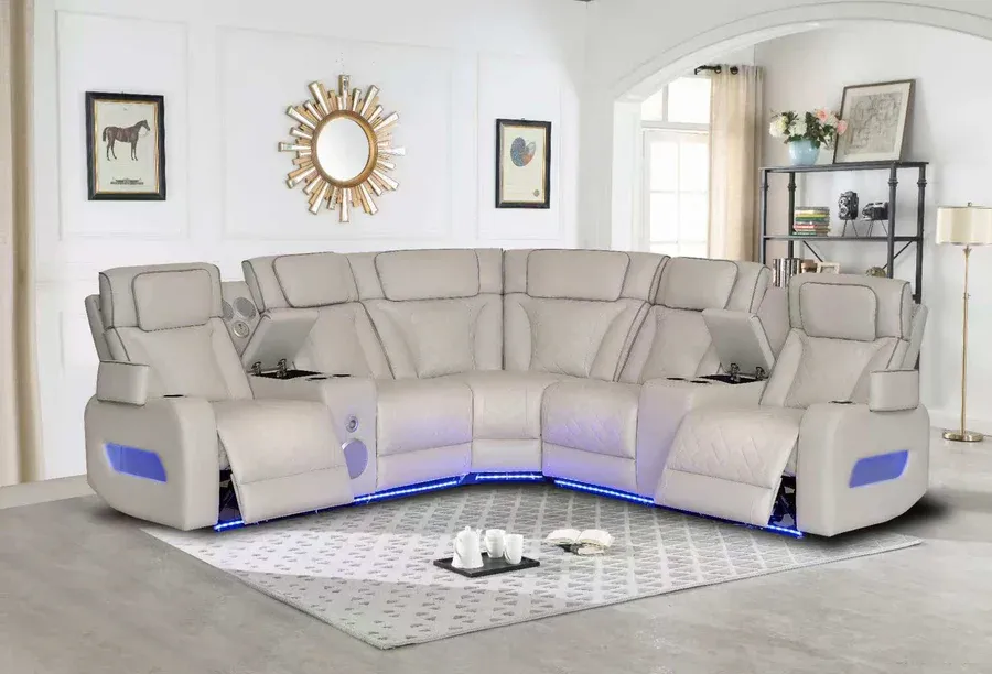 POWER SECTIONAL RECLINER  WITH LED AND BLUETOOTH SPEAKER
