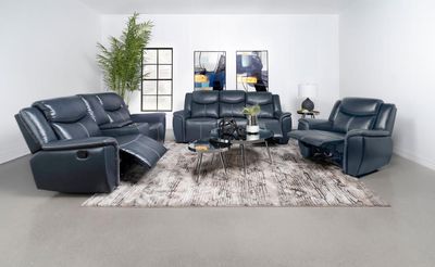 3PC MANUAL RECLINER WITH USB PORT BLUE