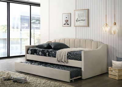 BEIGE DAYBED WITH TRUNDLE