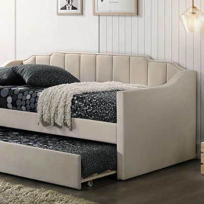 BEIGE DAYBED WITH TRUNDLE