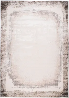 WHITE AND BROWN RUG