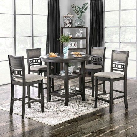 5PC COUNTER H DINING SET DARK GREY