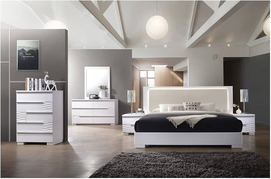 4PC WHITE BEDROOM SET