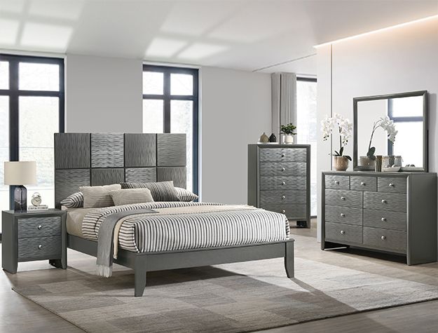 4PC BEDROOM SET GREY