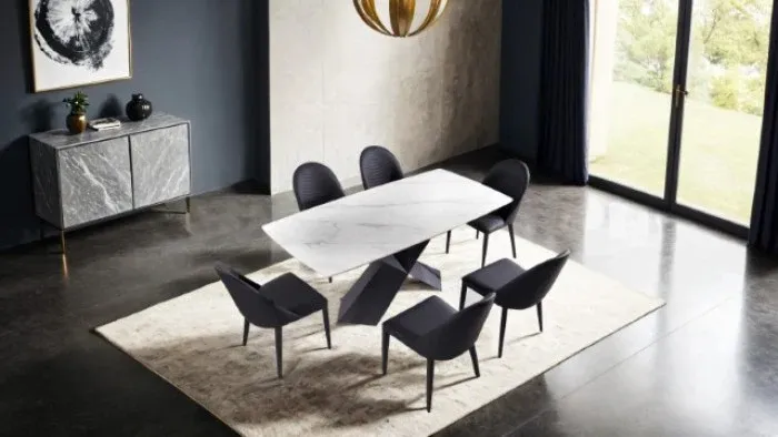 7PC BLACK AND WHITE DINING SET