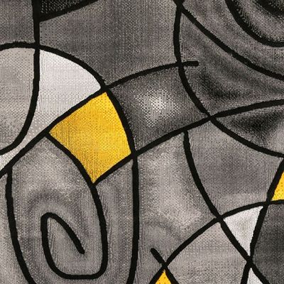 RUG GREY AND YELLOW