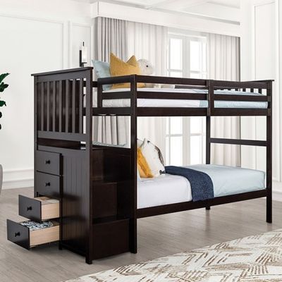 TWIN/TWIN BUNK BED WITH STORAGE