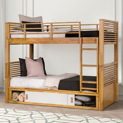 TWIN/TWIN OAK BUNK BED