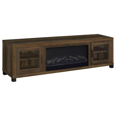 71INCH TV STAND WITH FIREPLACE DARK PINE
