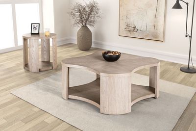 3PC OAK COFFEE TABLE SET