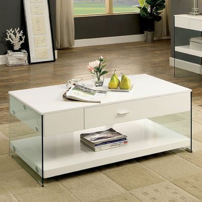 3PC WHITE COFFEE TABLE SET