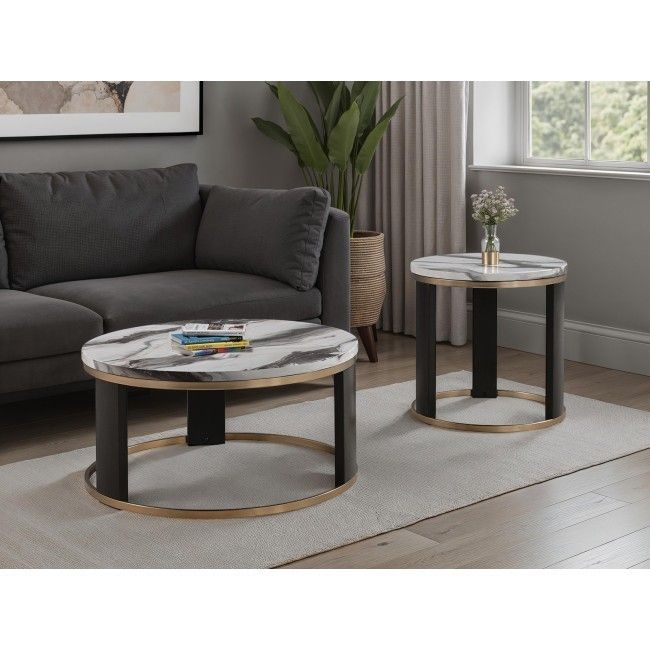 3PC MARBLE COFFEE TABLE SET