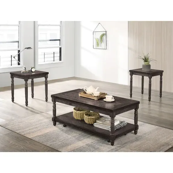 3PC WOODEN COFFEE TABLE SET