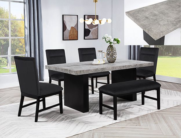 6PC DINING GROUP BLACK
