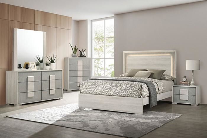 4PC WHITE WASH BEDROOM SET