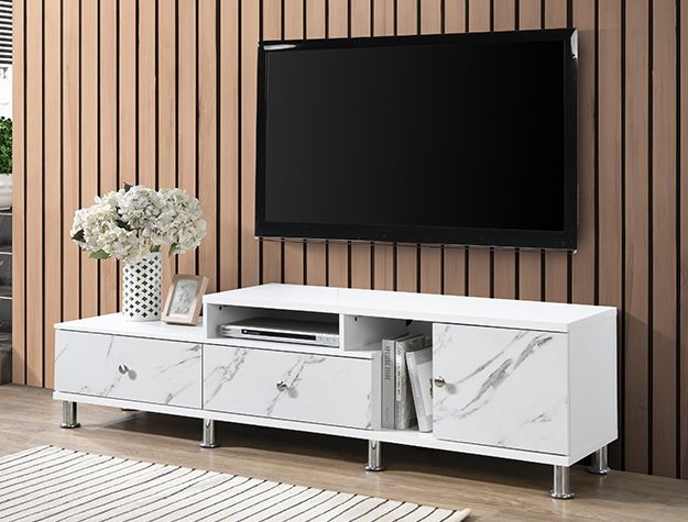 WHITE MARBLE TV STAND