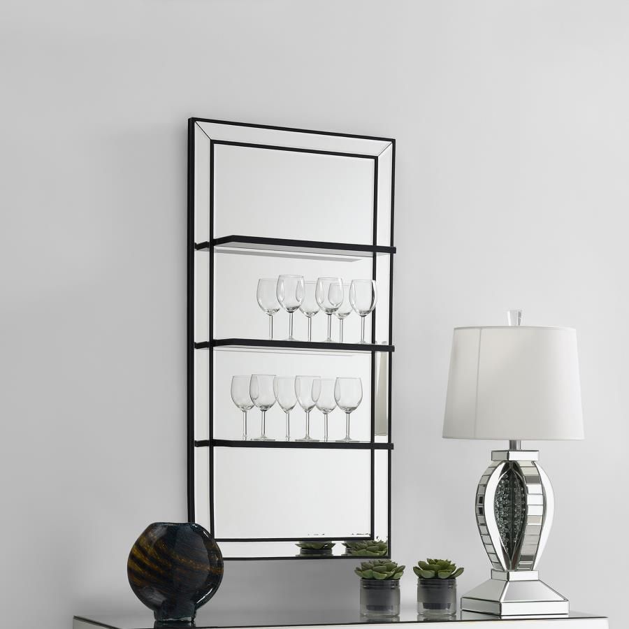 3 SHELF WALL MIRROR SILVER
