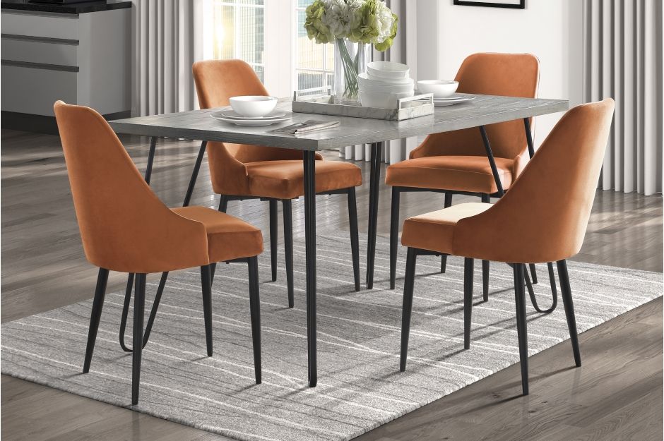 5PC DINING SET ORANGE