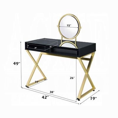 BLACK AND GOLD VANITY