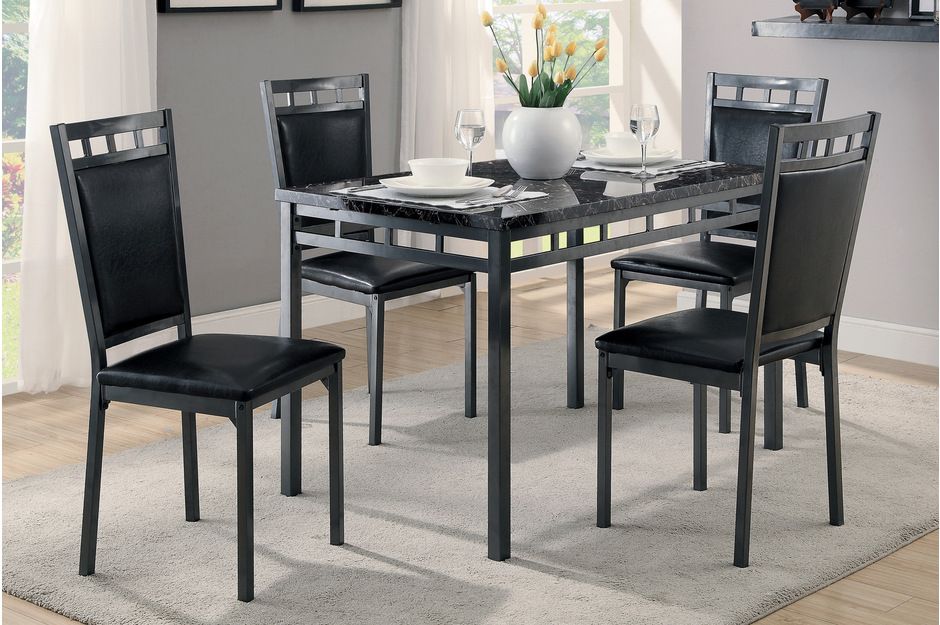5PC DINING SET BLACK
