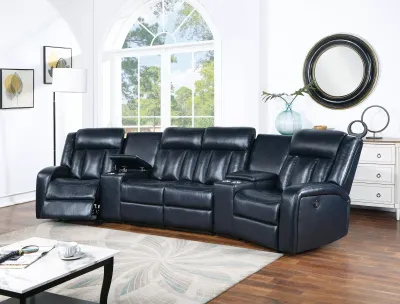 BLACK MANUAL RECLINER SECTIONAL