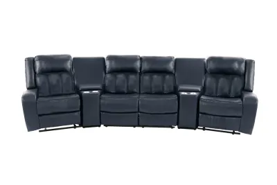 BLACK MANUAL RECLINER SECTIONAL