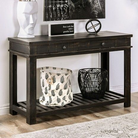 BLACK WOODEN CONSOLE