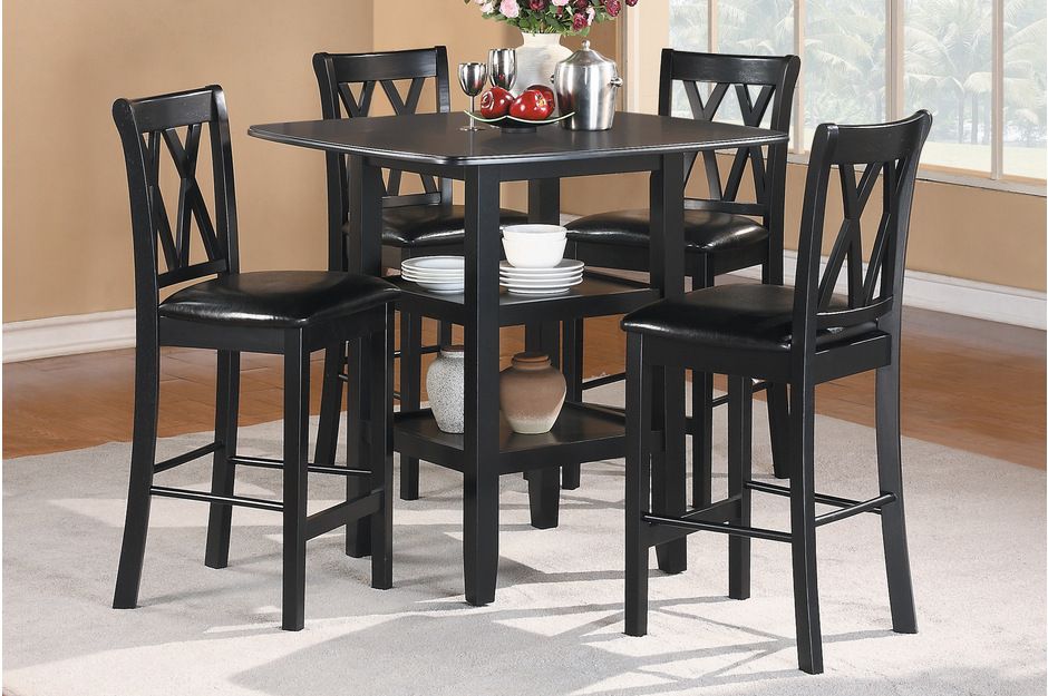 4PC BLACK COUNTER H DINING SET