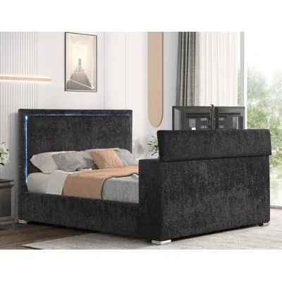 BLACK BEDFRAME WITH TV LIFT