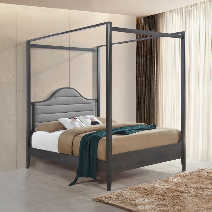 CANOPY QUEEN BED GRAY
