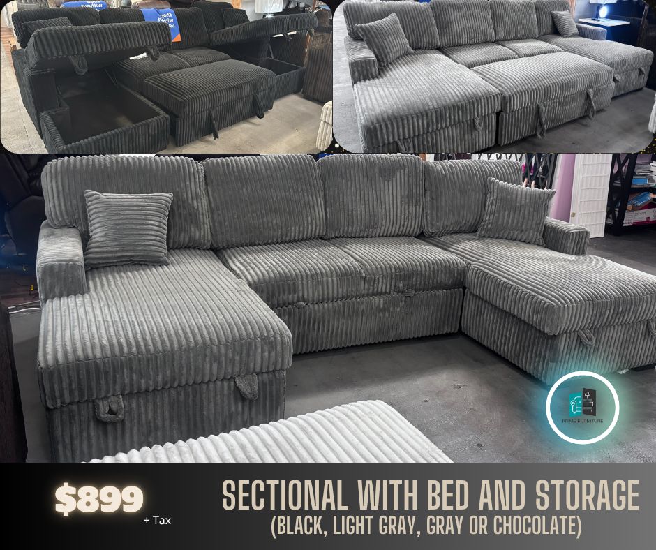SOFT CODUROY SOFA BED WITH STORAGE