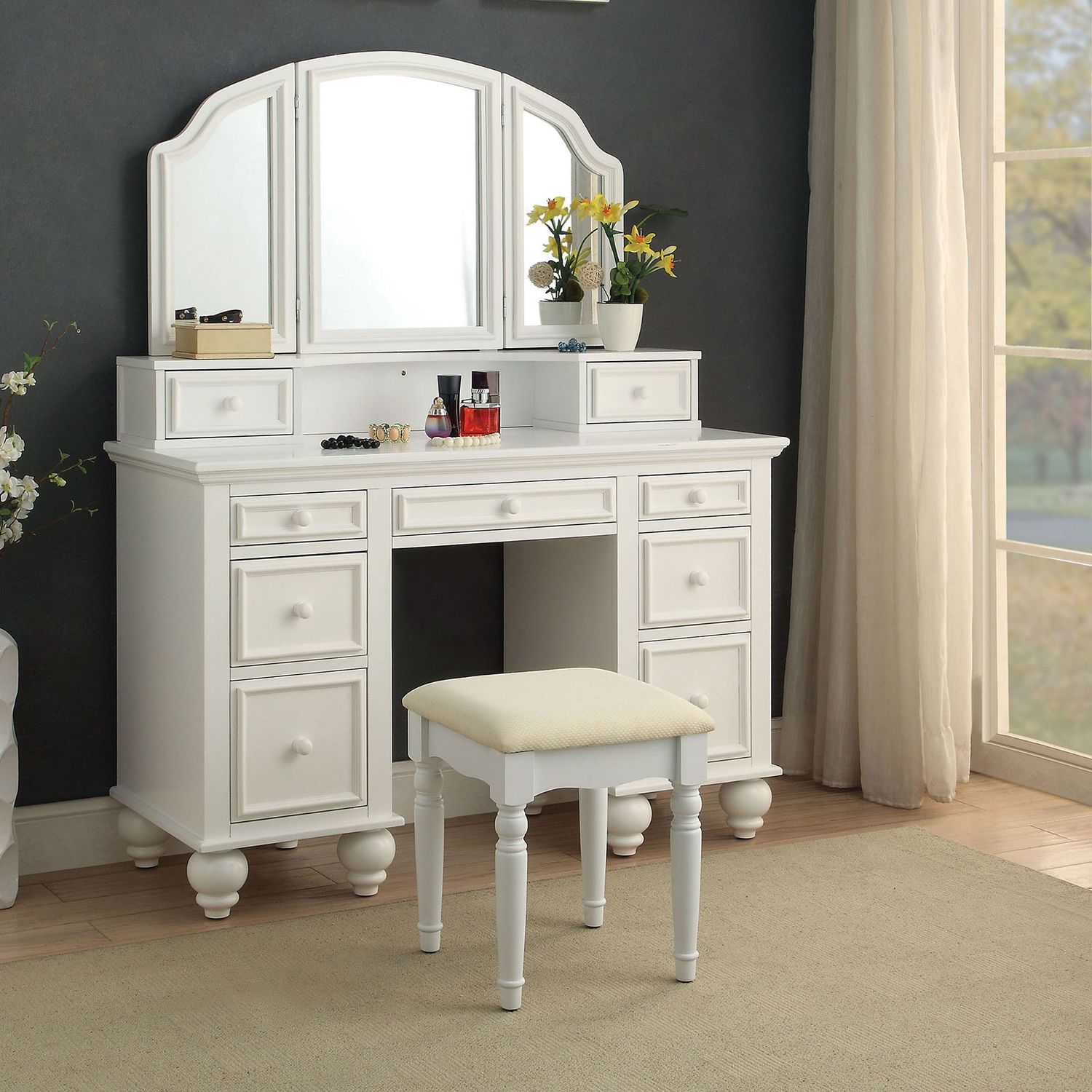 VANITY SET W/ STOOL