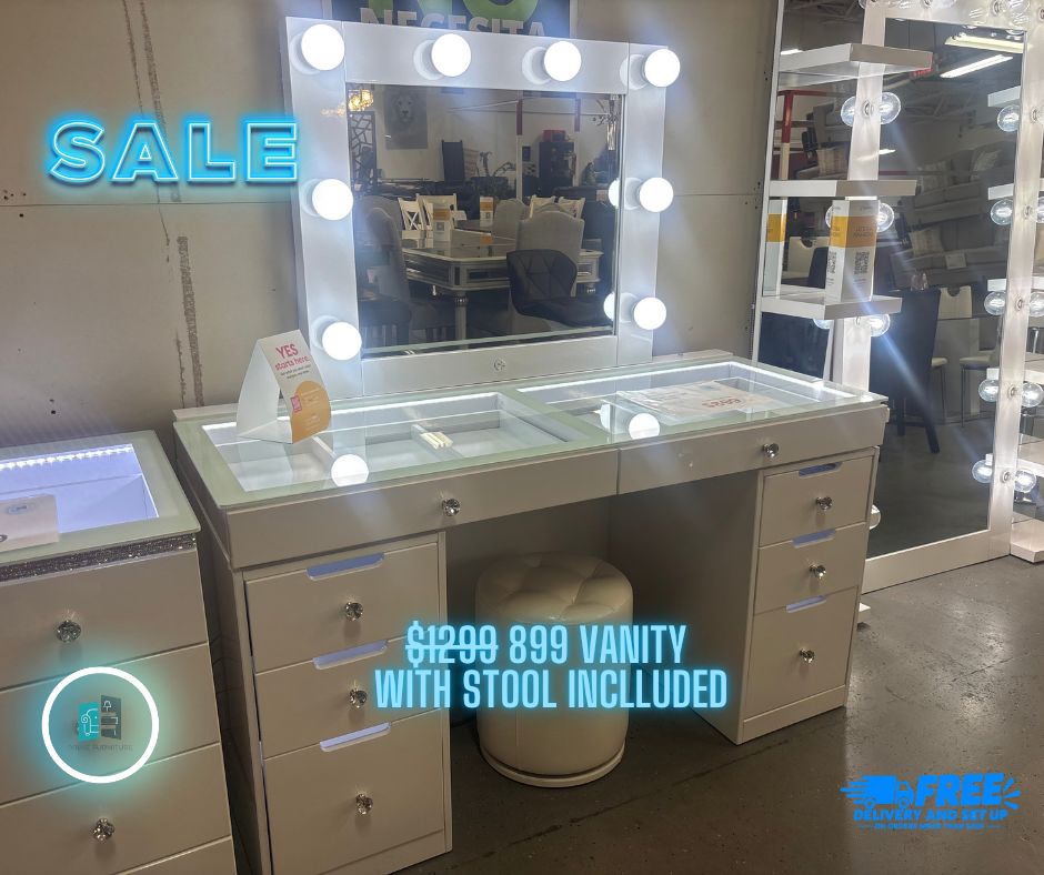 VANITY SET WITH STOOL