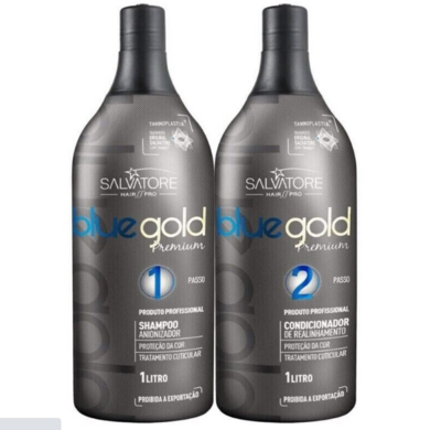 SALVATORE Lissage au Tanin pro bleu gold premium Masque 1L + Shampoing
1L