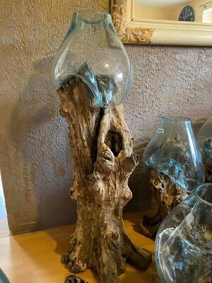 Wurzelholz Glasvase Dekoglas