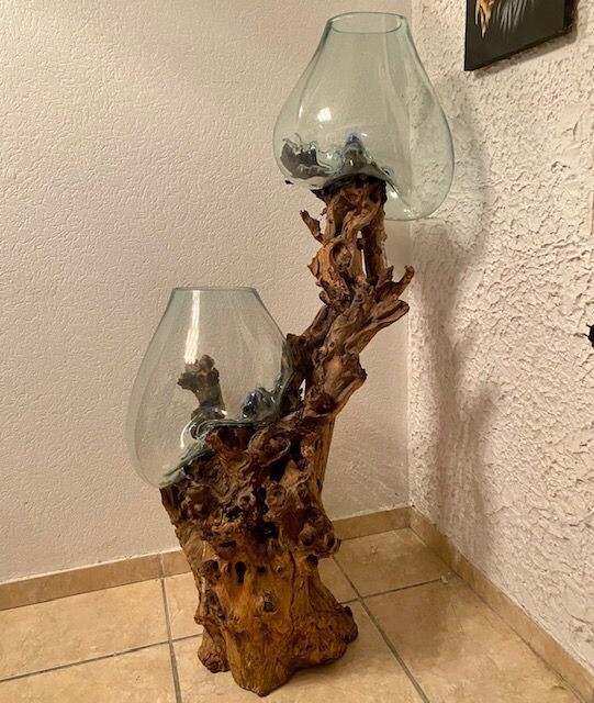 Wurzelholz Glasvase Dekoglas