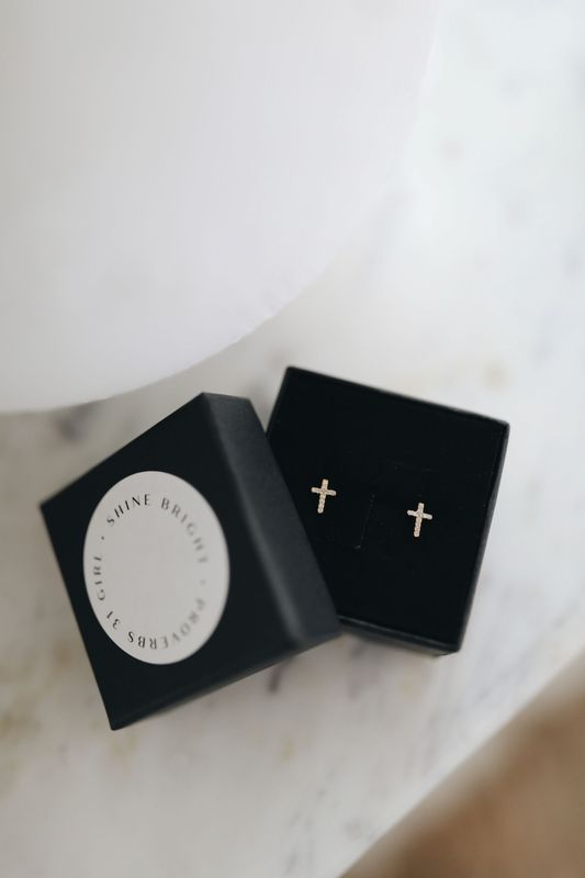 Gold Cross Earrings