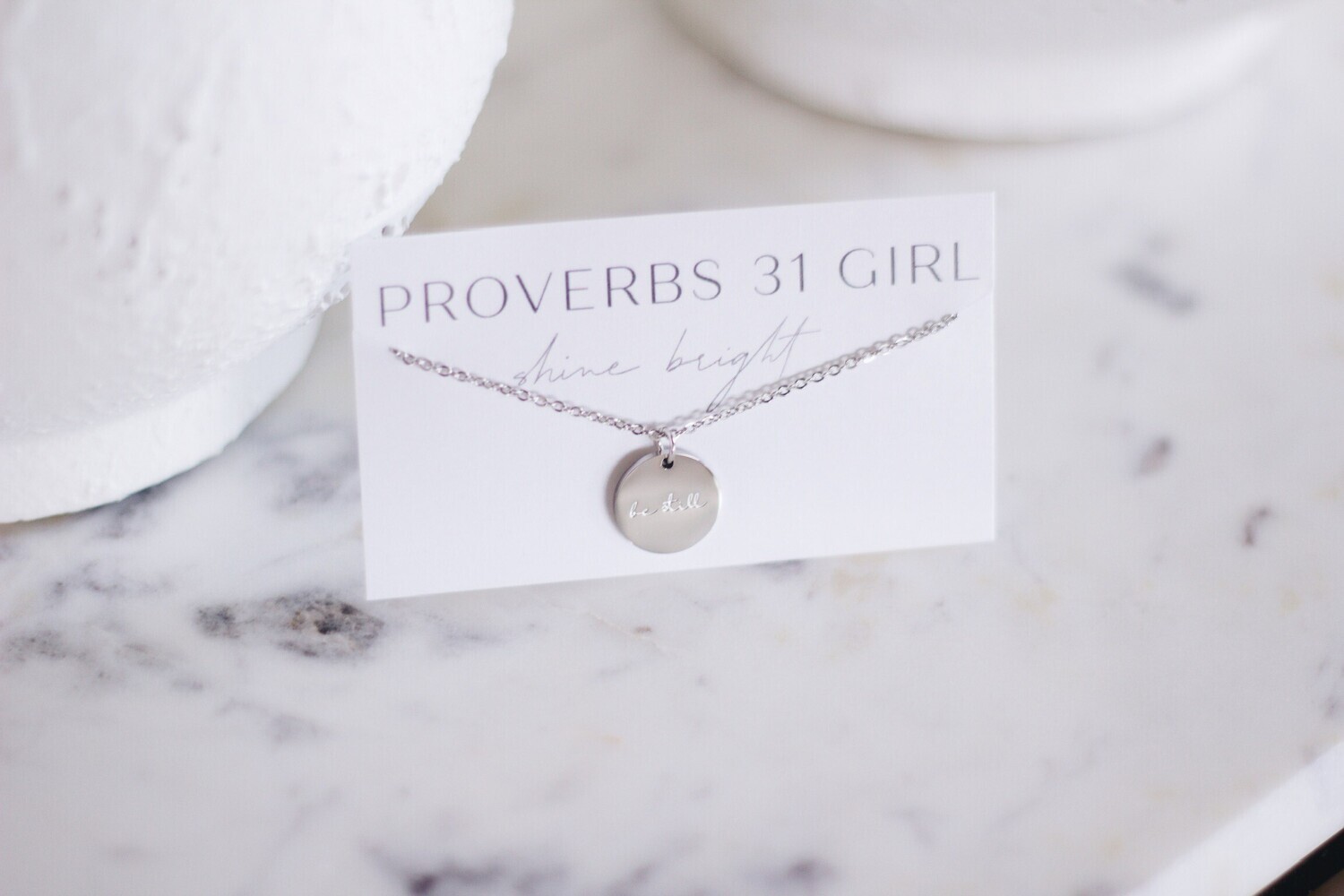Be Still Necklace, Style: Silver
