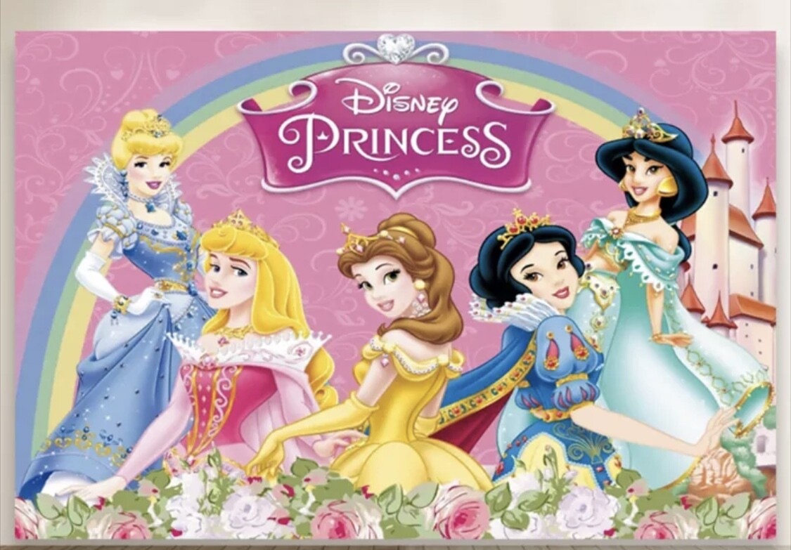 Disney Princess backdrop for birthdays and parties.
