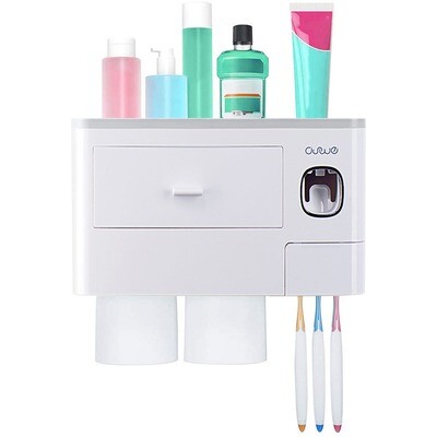 Toothbrush holder - 2 cups model - holds 6 toothbrushes