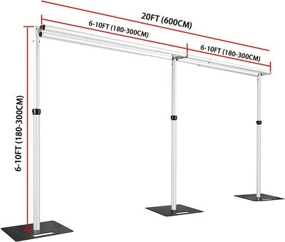 Backdrop stand frame - double crossbar