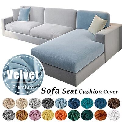 Velvet sofa cushion cover set for L-shape sofa
