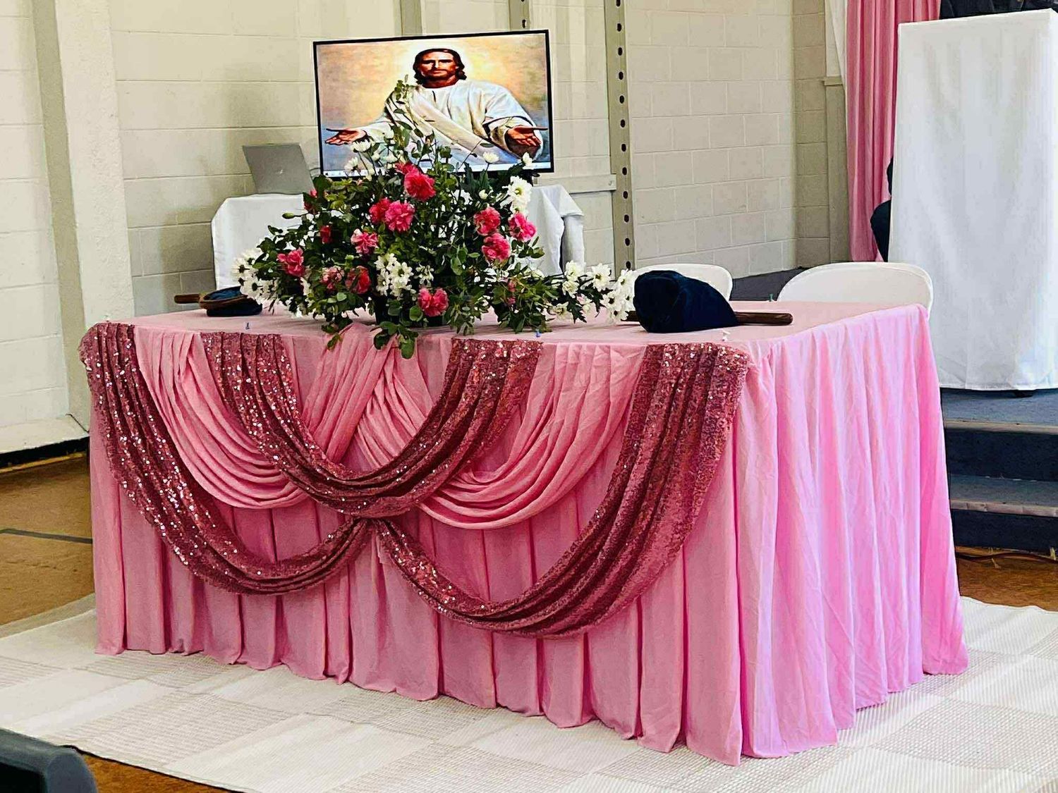 [TS045] - Table Skirt with top cover 6ft