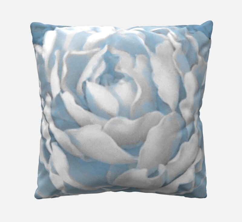 “Blue Peony” - Custom 16&quot; Throw Pillow