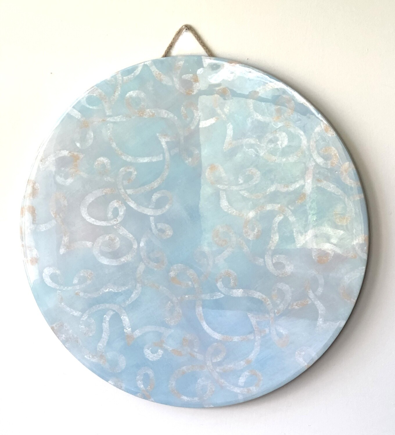 “Pearl Loop de Loop” - Hand Painted Wood Serving Platter