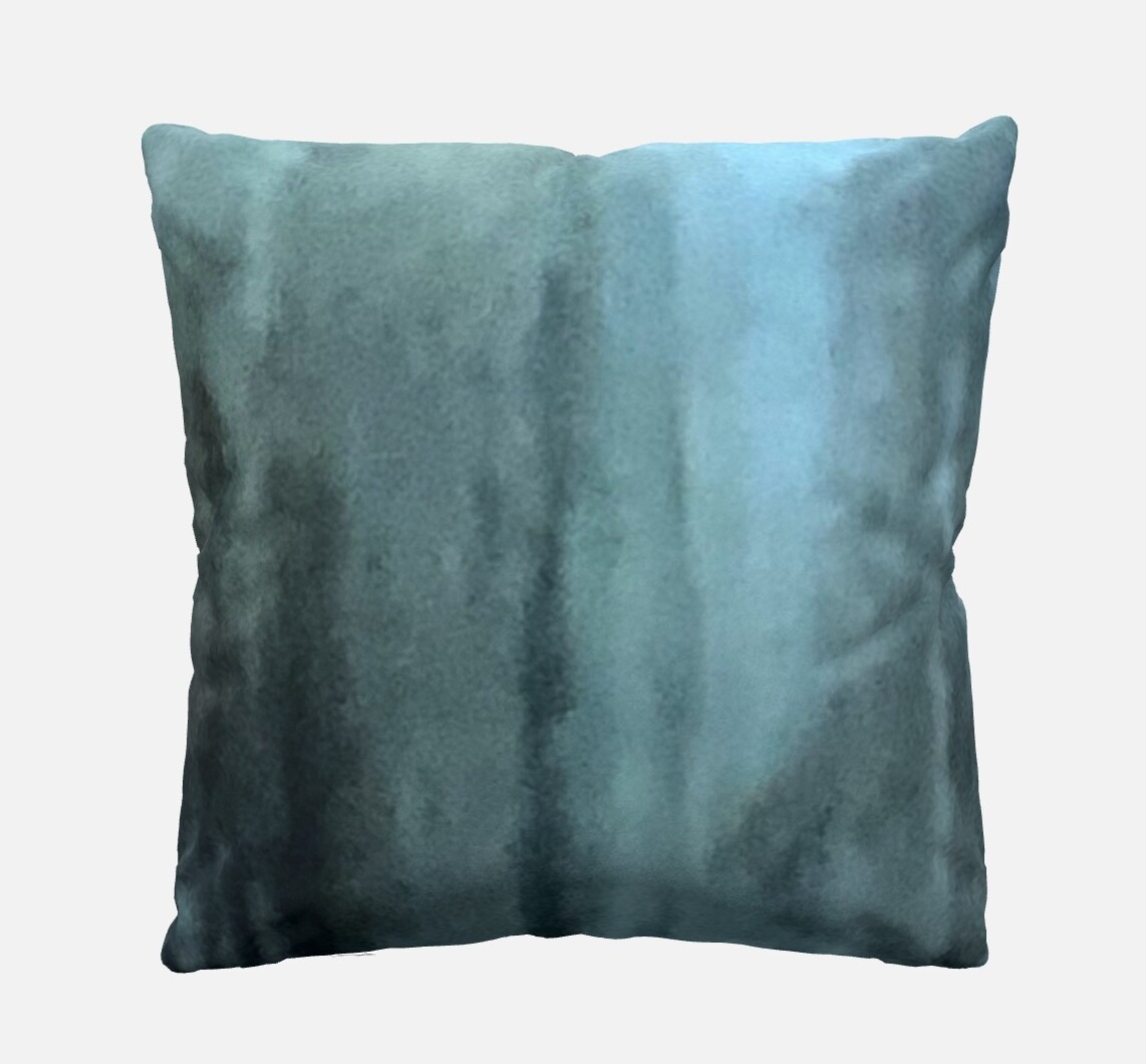“Aqua Nova” - Custom 20” Linen Throw Pillow