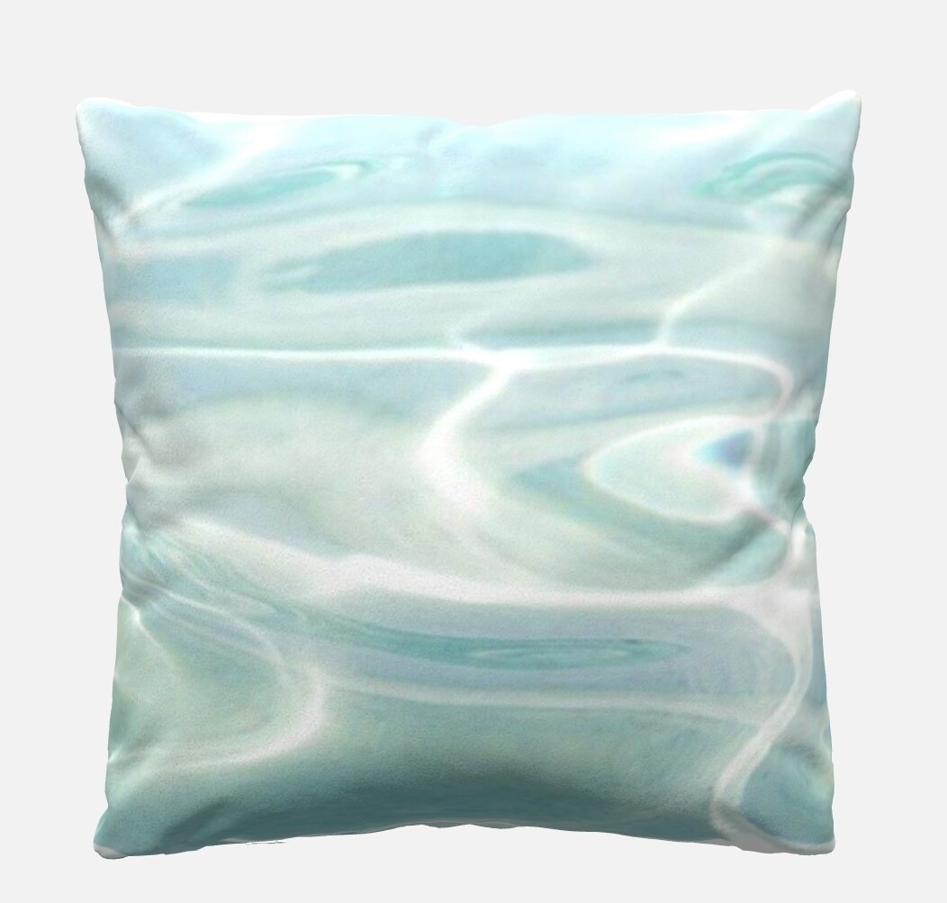 “Poolside” - Custom 18” Linen Throw Pillow