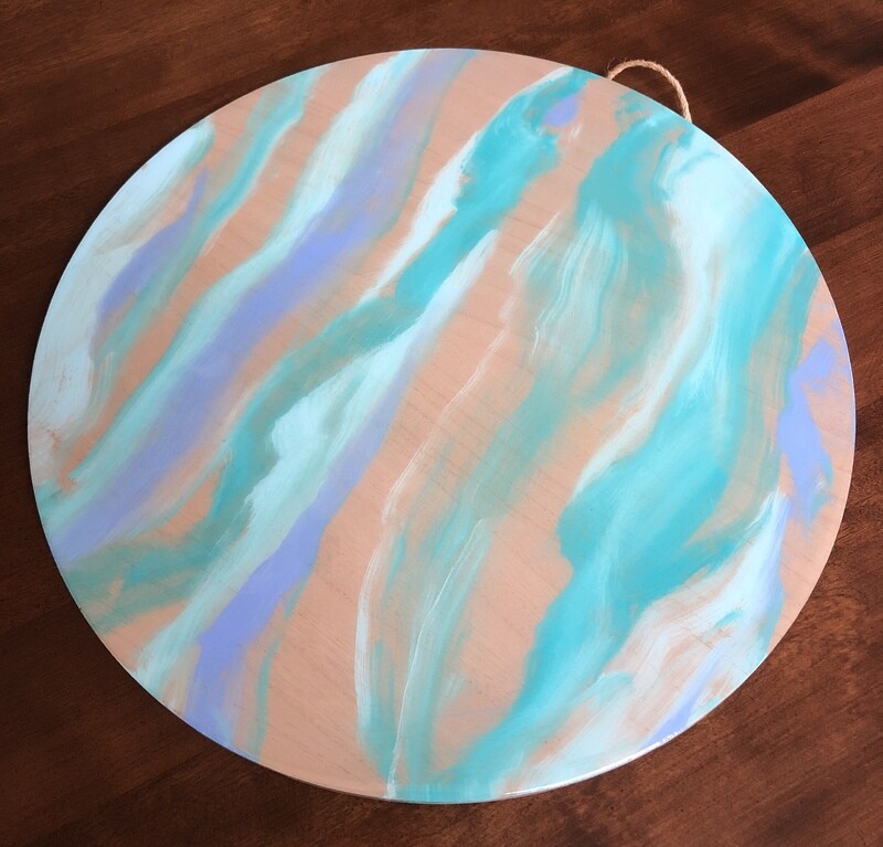 “Aquatint” Hand Painted Wood Serving Board/Platter