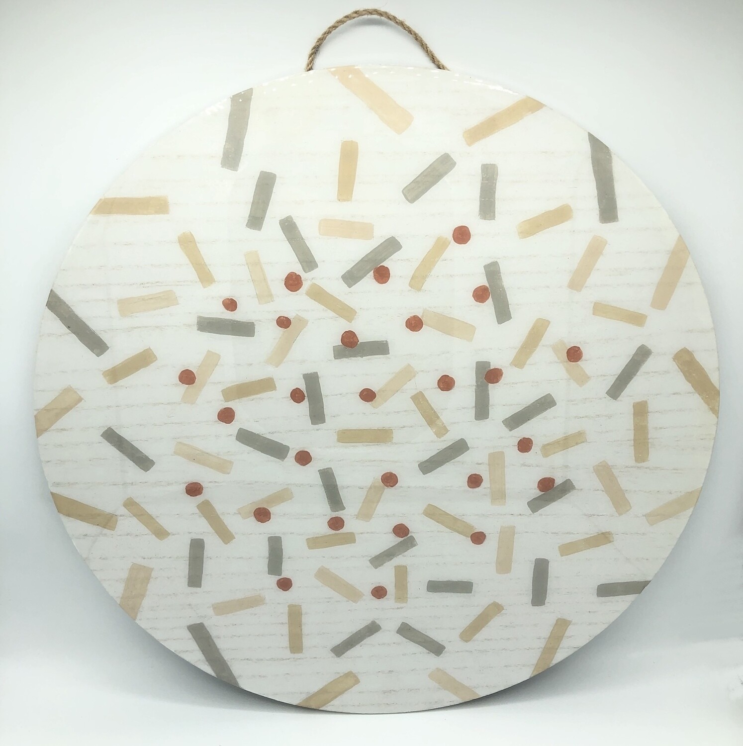“Dashes &amp; Dots” - Hand Painted Wood Serving Board/Platter