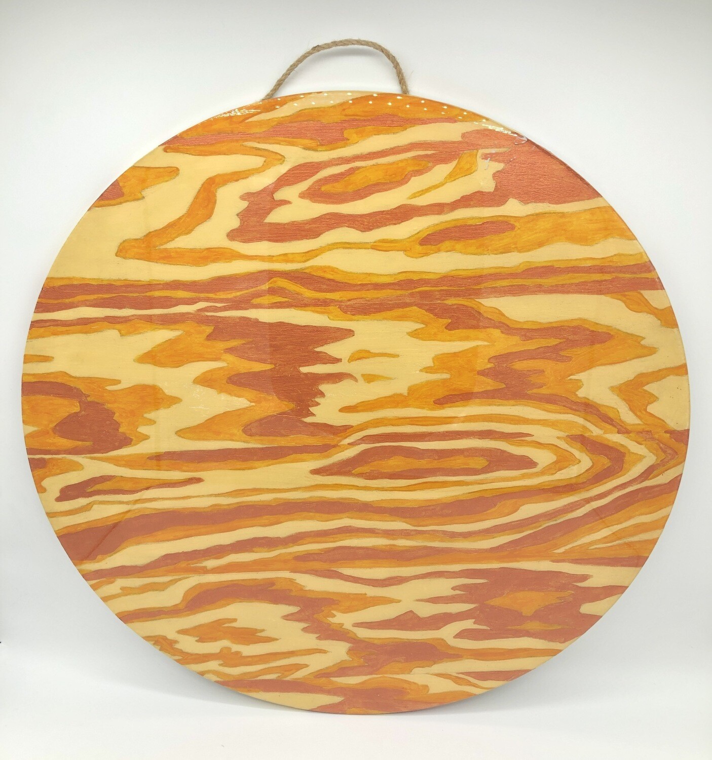 “Copper Woodgrain” - Hand Painted Wood Serving Board/Platter